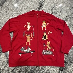 Vintage 90's Bechamel Zip-up‎ Jacket-Aerobic Cats xLarge #566